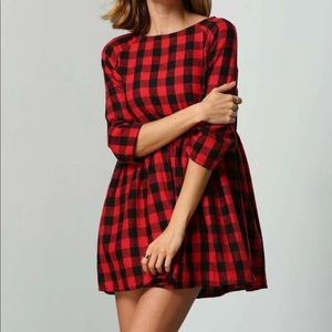 Red Plaid Dress NWOT